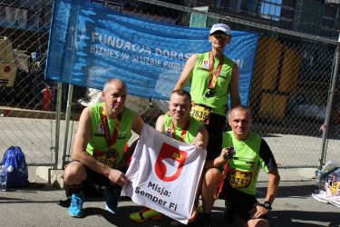 Na mecie Marine Corps Marathon w Waszyngtonie 2014 r