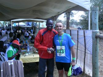 Z Paulem Tergatem na mecie Lewa Marathon 2009 r.