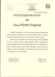 Podziękowania z Myślenic