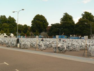 1700 rowerów na placu zawodów Ironman  w Kalmar