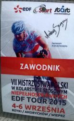 Identyfikator zawodnika  Kolarskich Mistrzostw Polski Osób Niepełnosprawnych